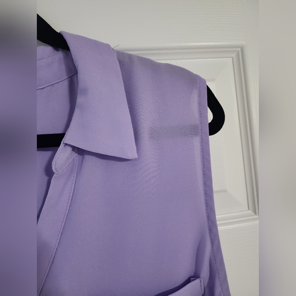 SOLD EUC Torrid Harper Lilac Blouse sz 3 - Picture 3 of 6